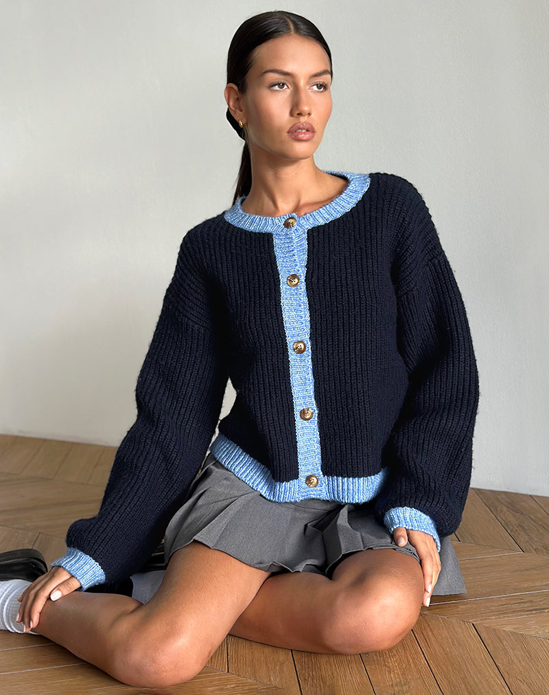 Chaqueta Luciana en contraste azul marino