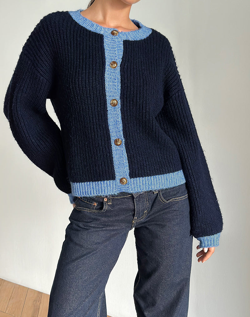 Chaqueta Luciana en contraste azul marino