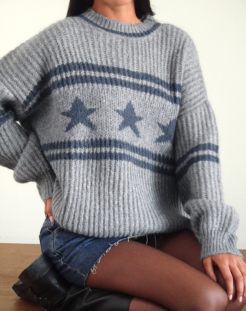 Imagen de Lulees Jumper in Star Stripe Grey
