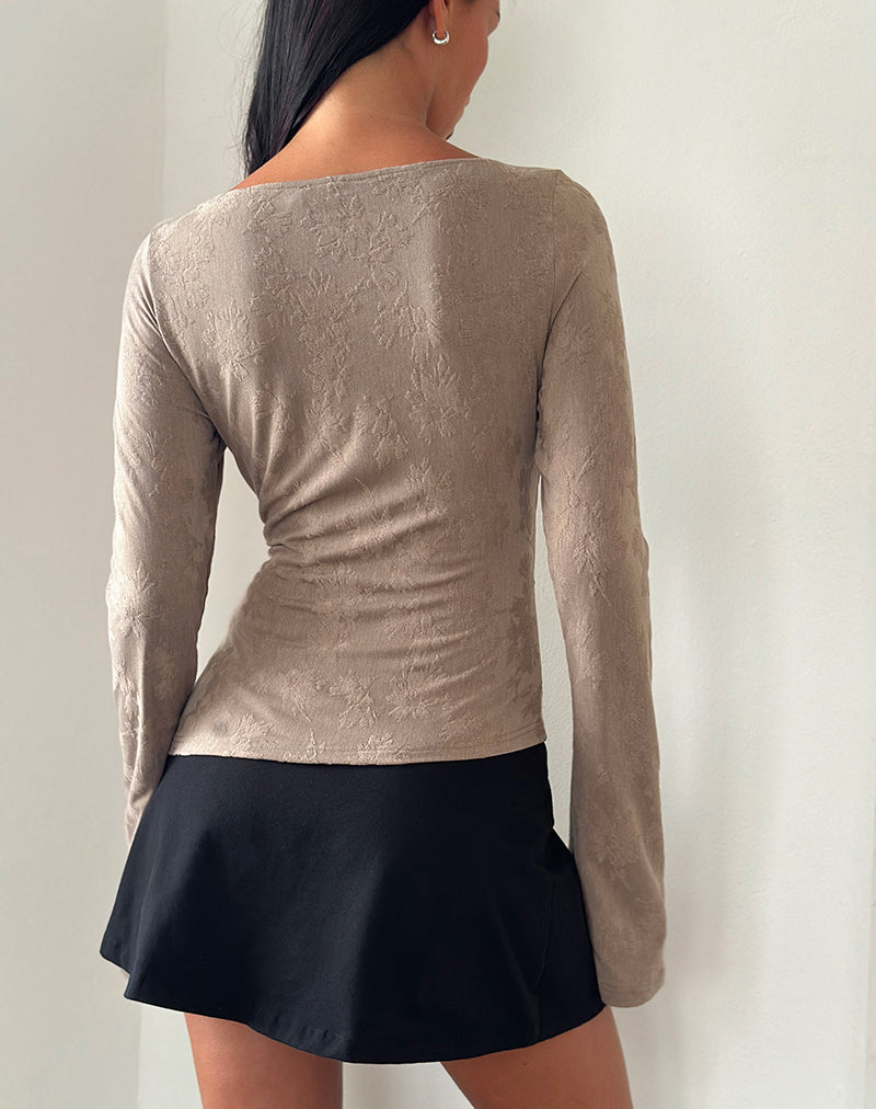 Imagen de Lunica Camiseta de manga larga en Jaqcuard Light Taupe