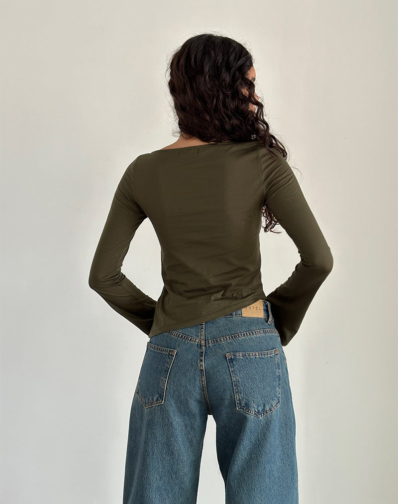 Imagen de Lunica Top en tejido Jersey Oliva