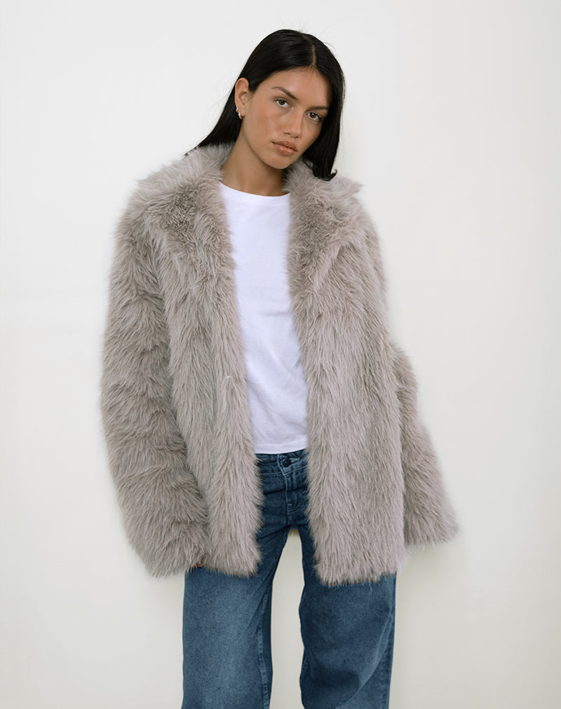 Chaqueta Lupita de piel sintética Topo