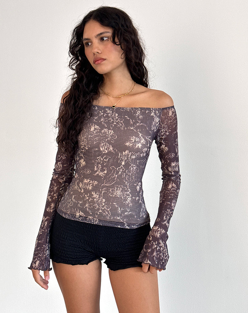 Imagen de Lutana Top en Batik Botánico Marrón