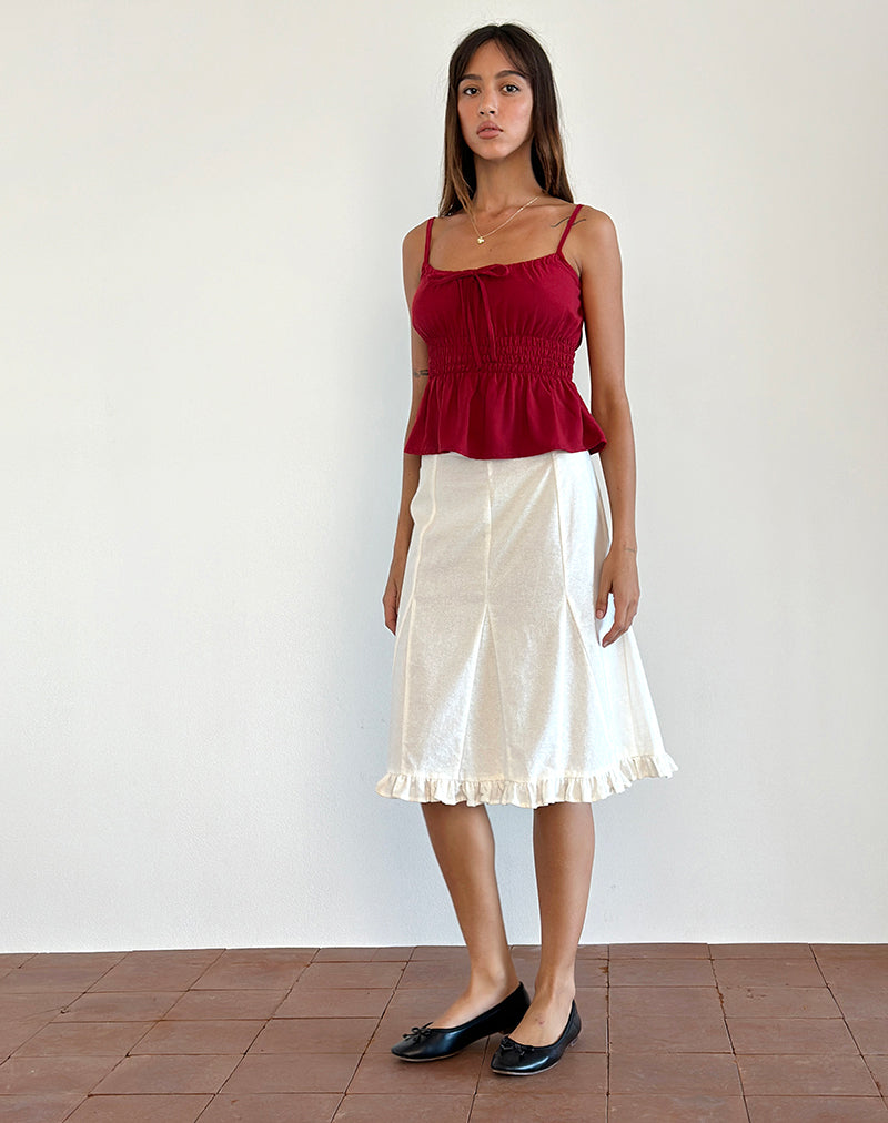Imagen de Lyncia Tie Front Cami Top in Adrenaline Red