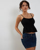 Imagen de Lyncia Tie Front Cami Top en Negro