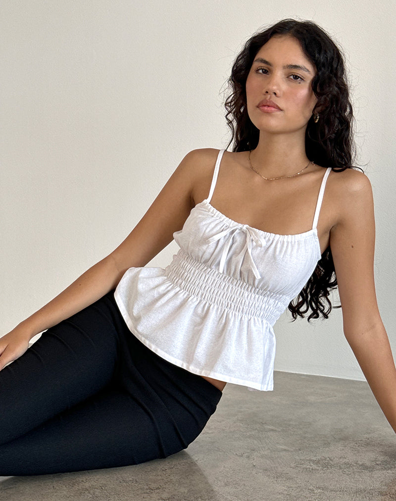 Camiseta de tirantes Lyncia en blanco roto