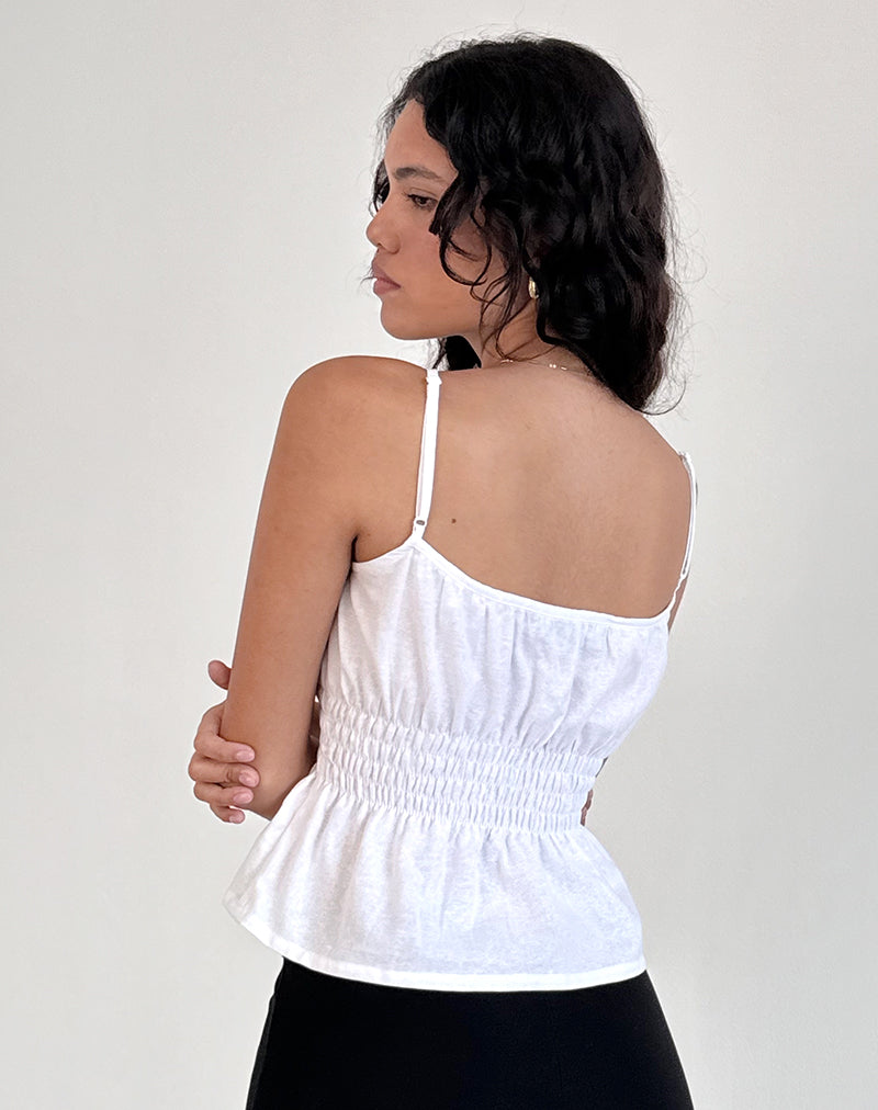 imagen de Lyncia Tie Front Cami Top en Off White