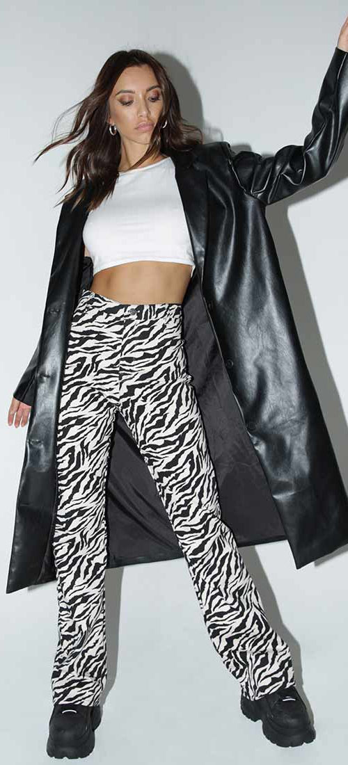 Imagen de Zoven Pantalones en 90s Cebra Blanco y Negro
