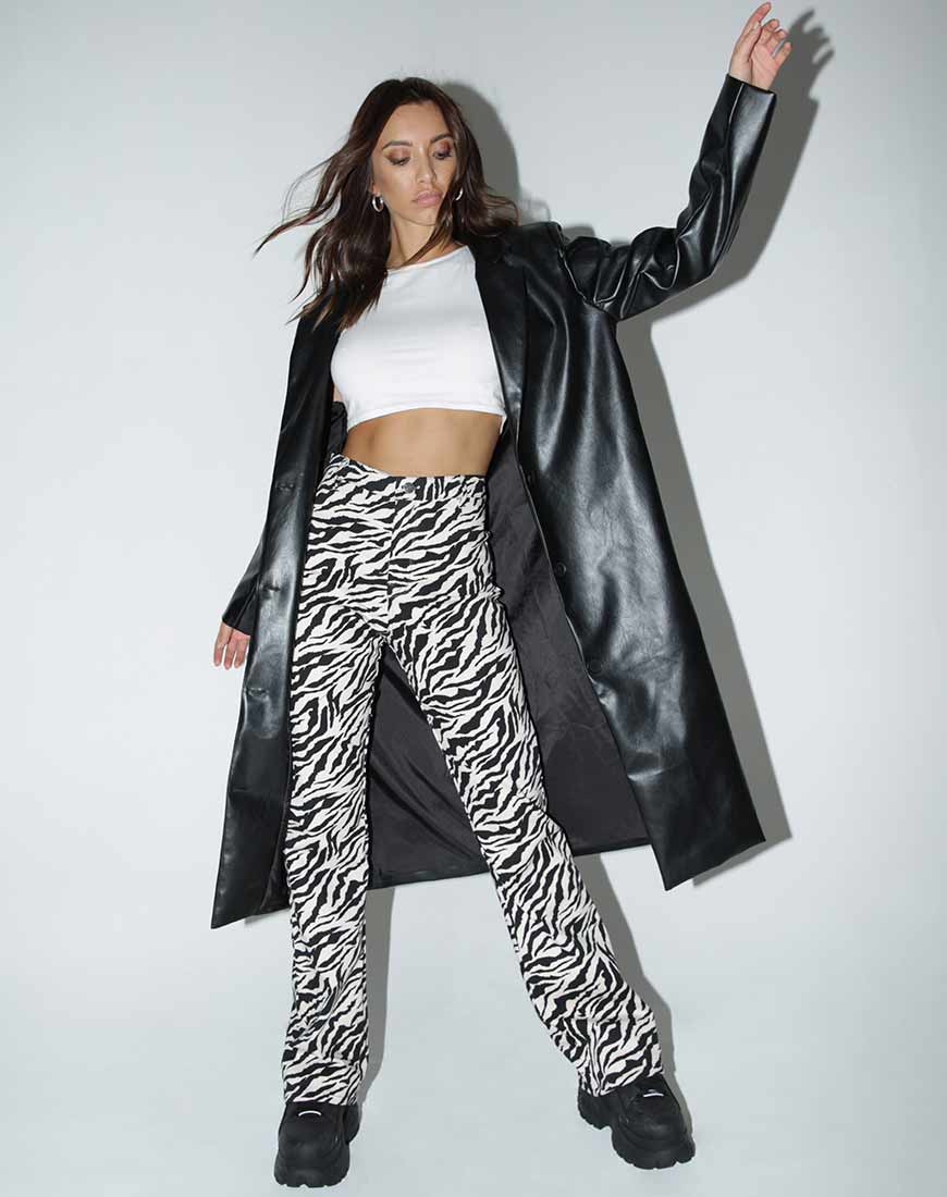 Imagen de Zoven Pantalones en 90s Cebra Blanco y Negro