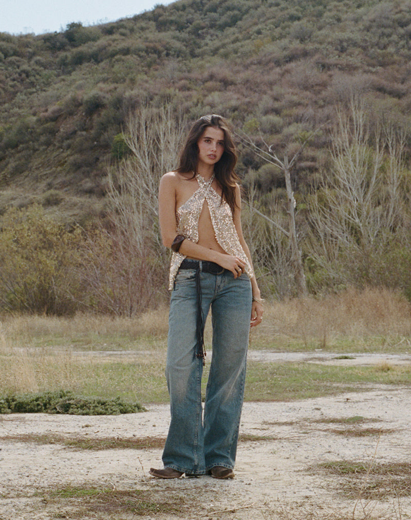 Imagen de Low Rise Parallel Jeans in Extreme Blue Green