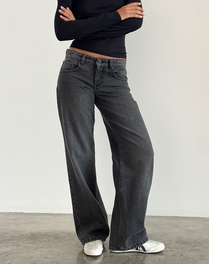 Imagen de Low Rise Parallel Jeans en gris negro lavado