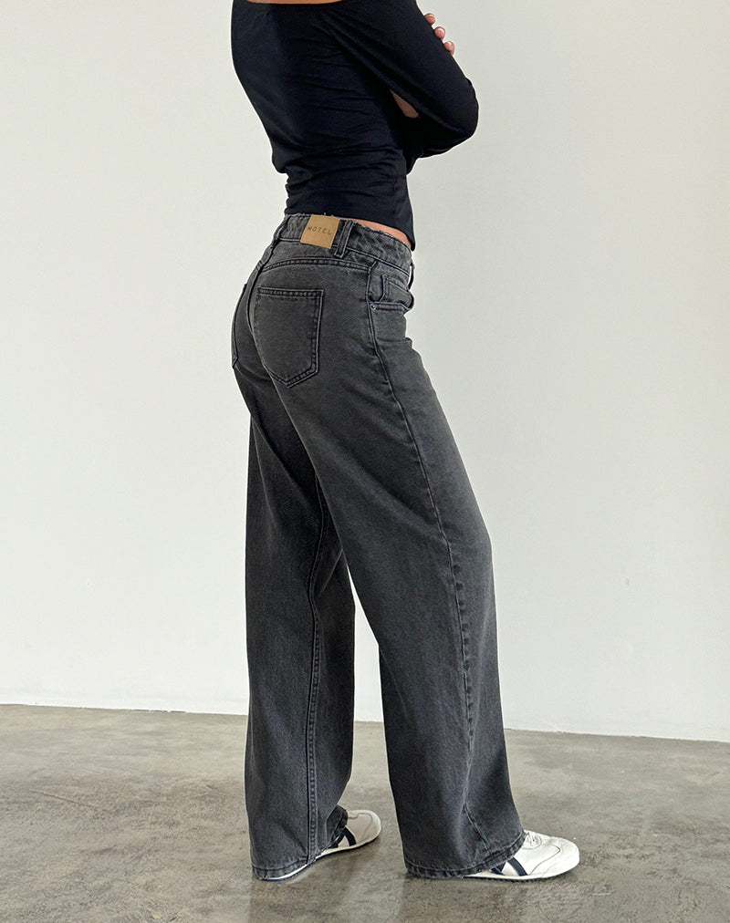 Imagen de Low Rise Parallel Jeans en gris negro lavado