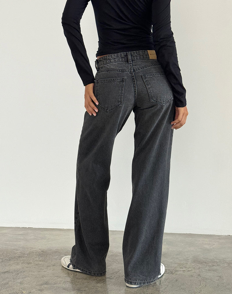 Imagen de Low Rise Parallel Jeans en gris negro lavado