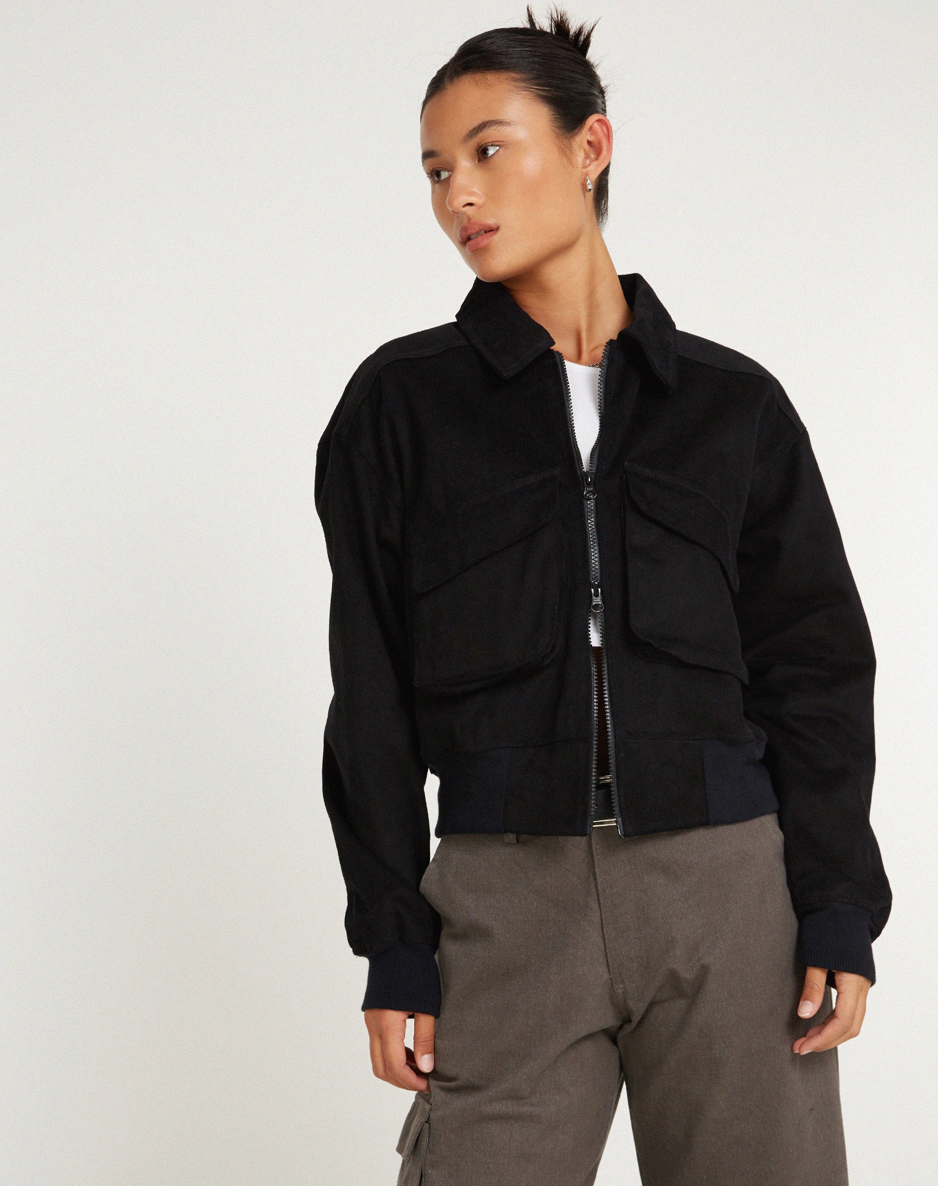 imagen de MA2 Jacket en Twill Suede Negro