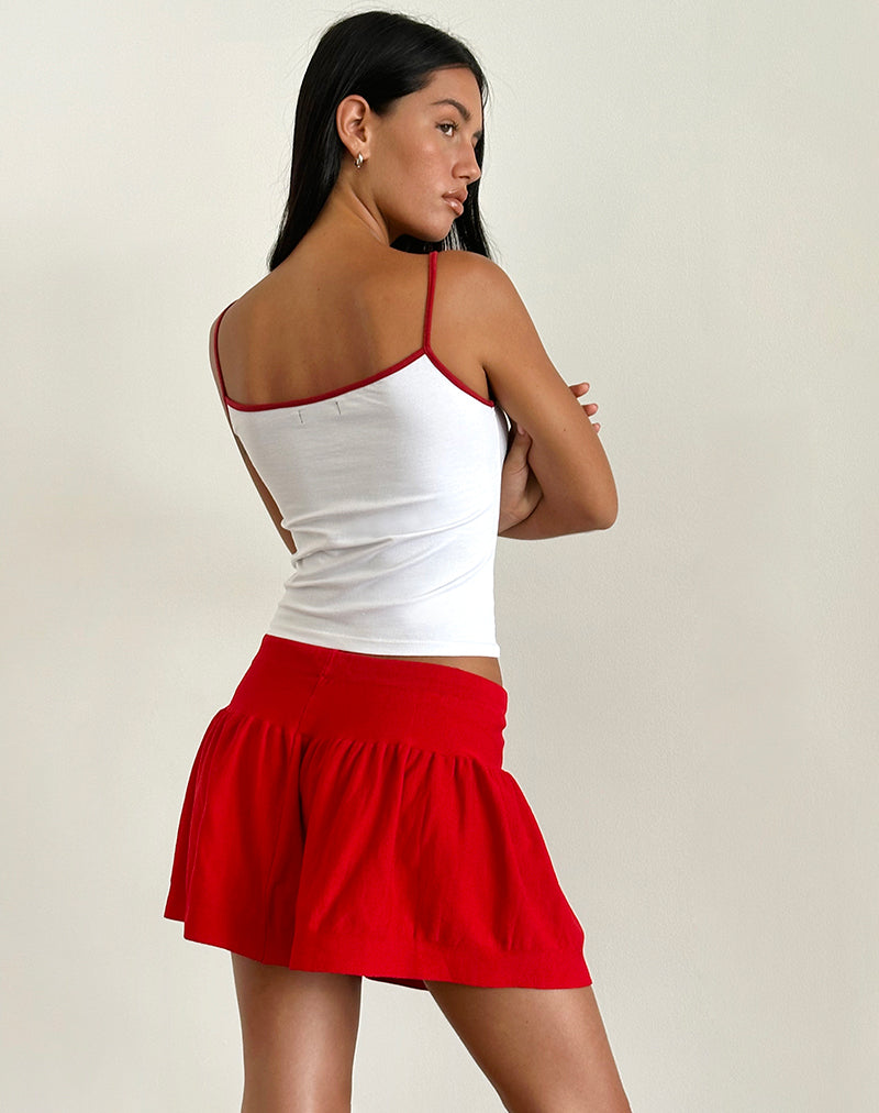 imagen de la minifalda Maddy de punto rojo