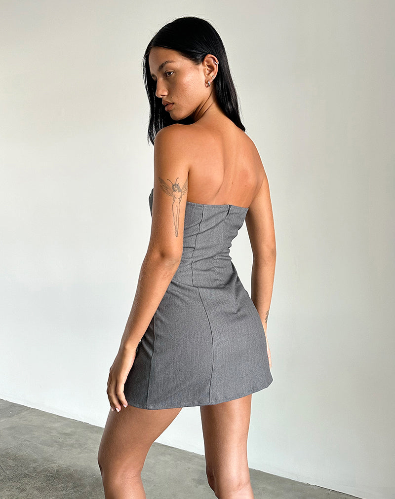 Imagen de Magaska Bandeau Mini Dress in Tailoring Charcoal