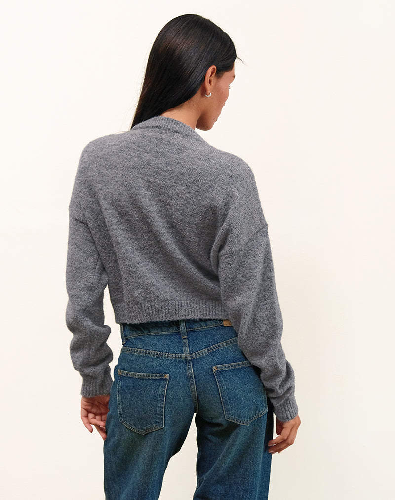Imagen de Maira Zip Through Jacket in Knit Grey