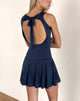 Imagen de Maisha Mini Vestido con Lazo y Espalda Abierta en Slinky Navy