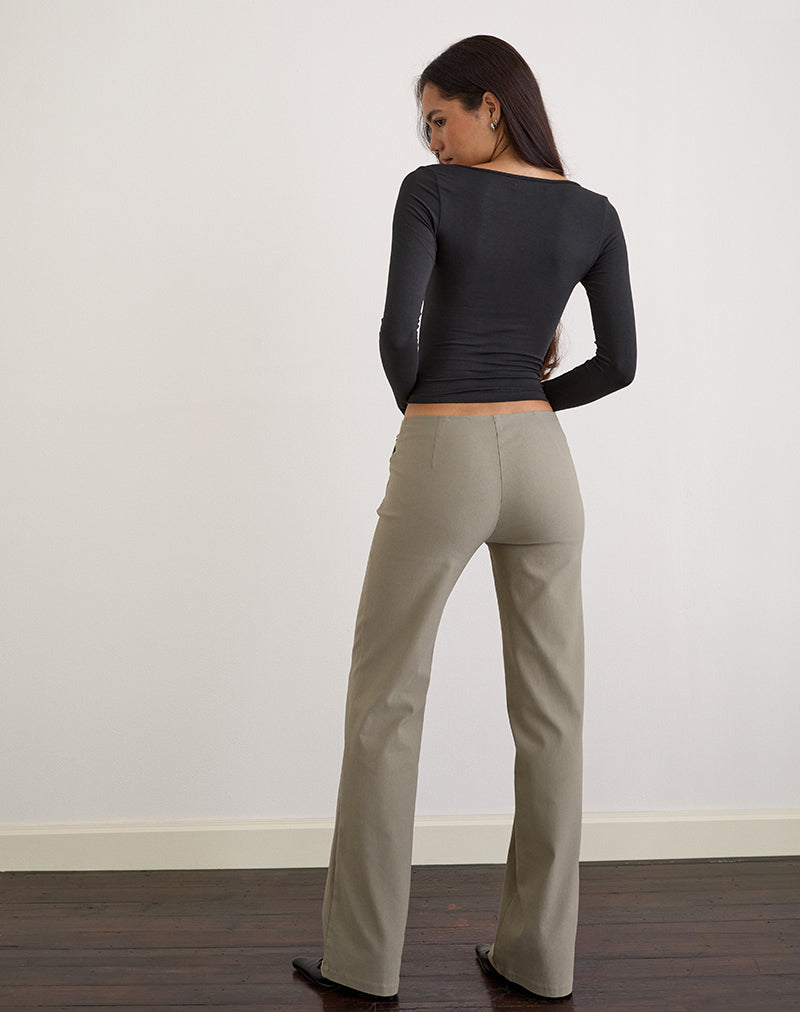 Imagen de Maite Pantalón de bolsillo en sastrería Topo