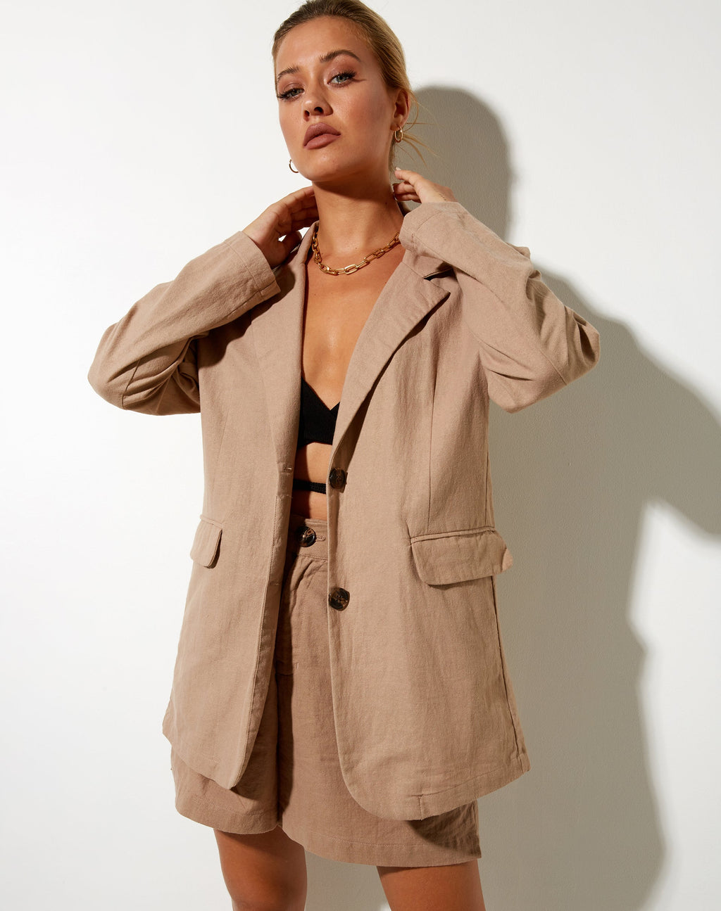 Blazer Maiwa en Rami Biscuit