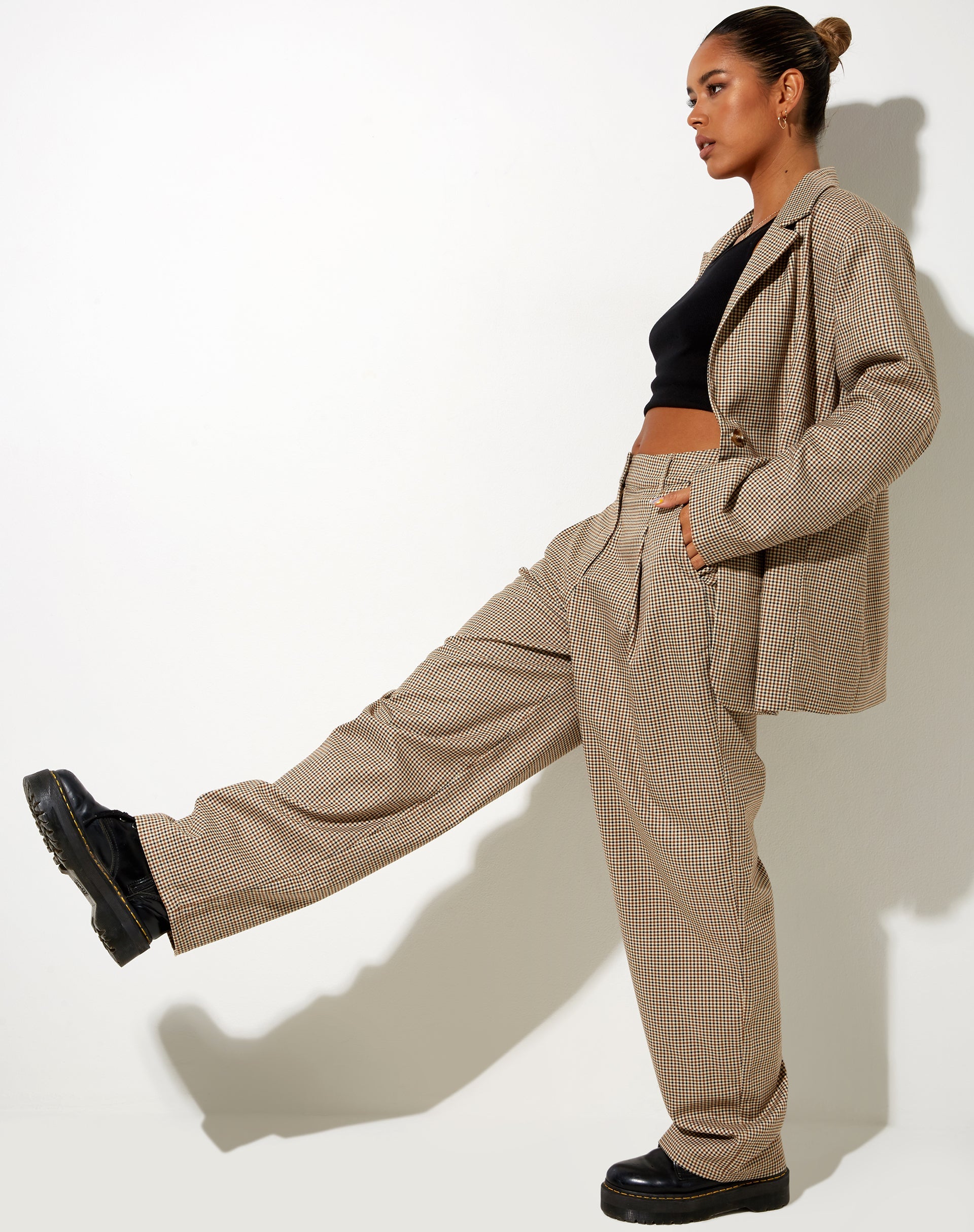 Imagen de Maiwa Blazer en cuadros pequeños Marrón