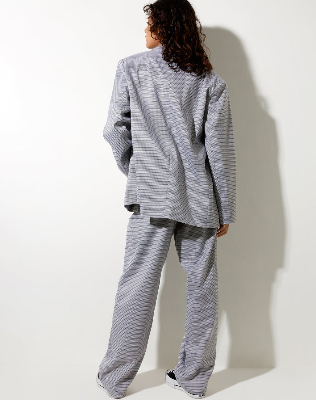Maiwa Blazer en cuadros pequeños Negro Gris