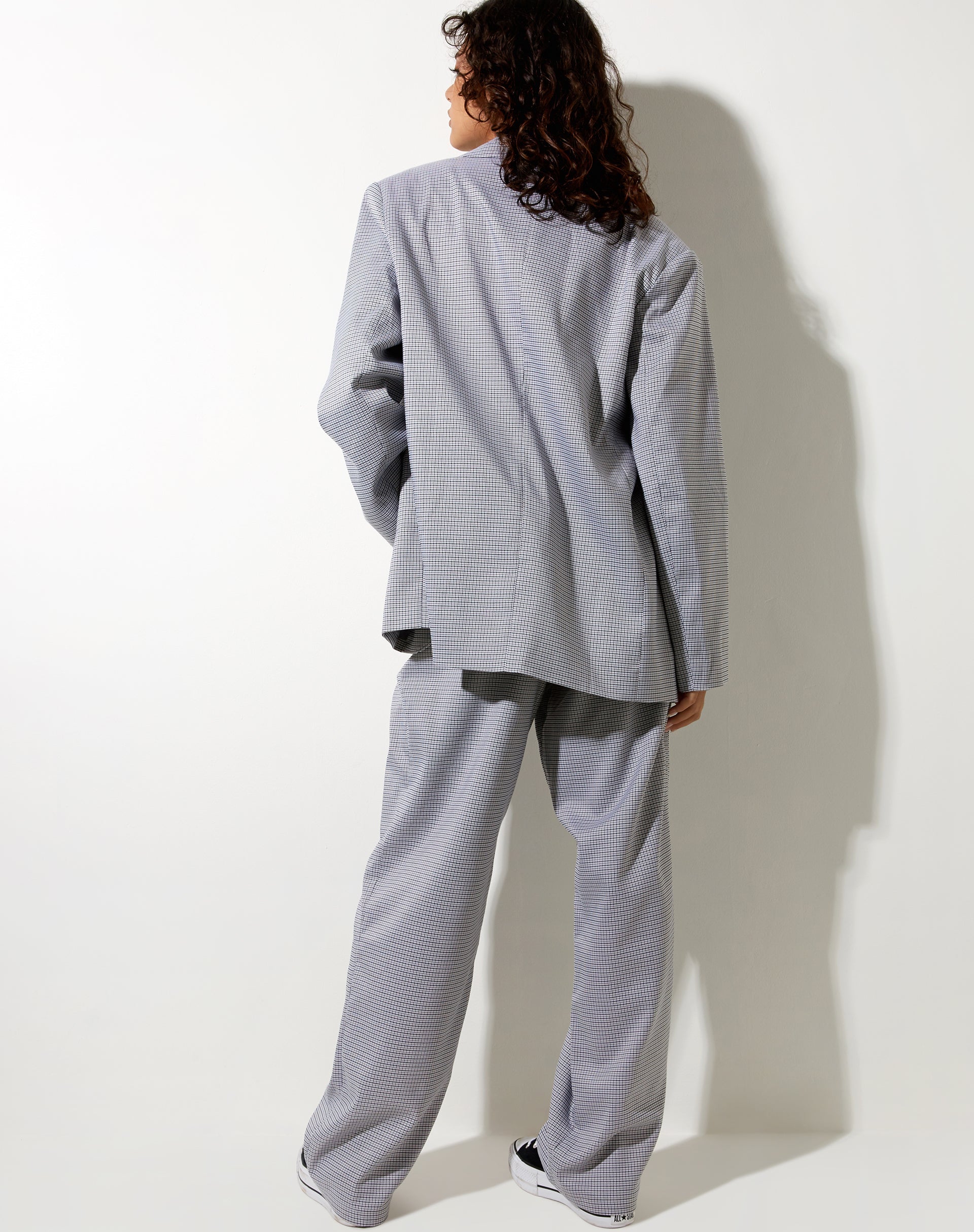Imagen de Maiwa Blazer en cuadros pequeños Negro Gris