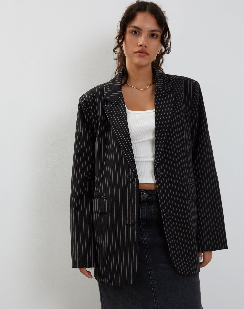 Maiwa Blazer a rayas negro