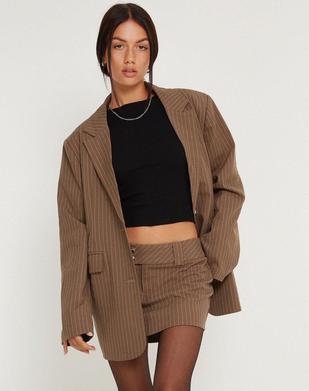 Maiwa Blazer a rayas marrón