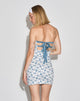Imagen de Majken Mini Tie Back Dress in a Blue and White Ribbon Print