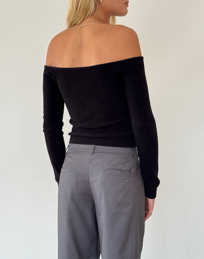 Imagen de Makena Bardot Jumper in Brushed Black