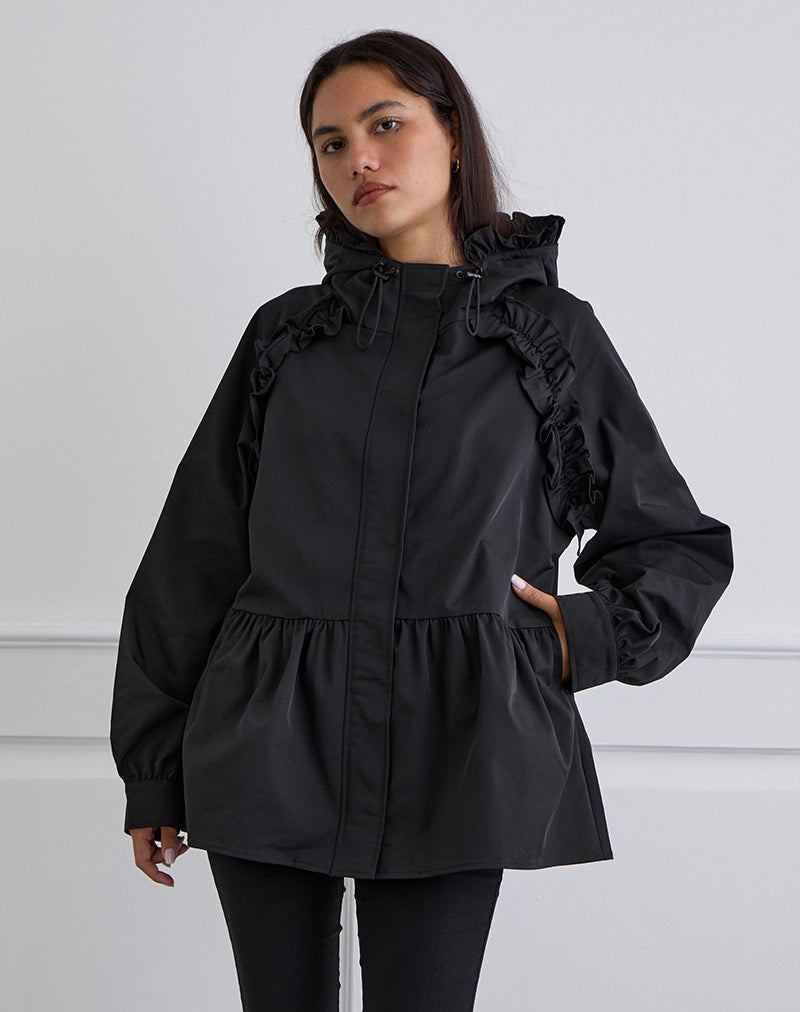 Imagen de la chaqueta Malcari Peplum de nailon en negro
