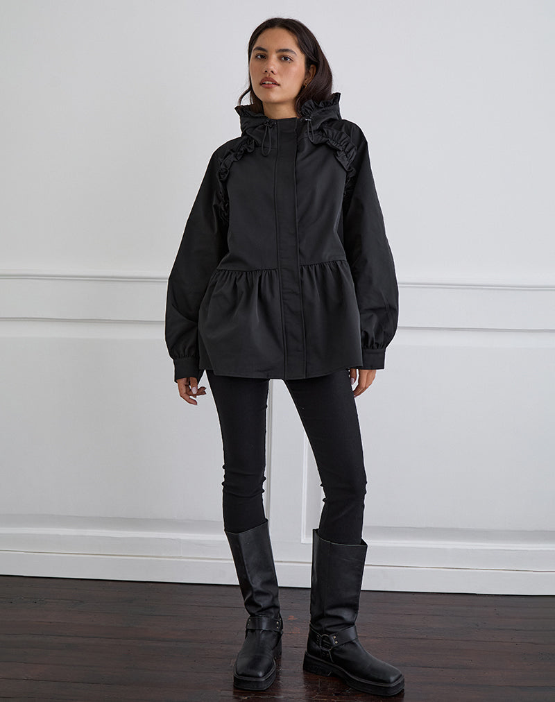 Imagen de la chaqueta Malcari Peplum de nailon en negro