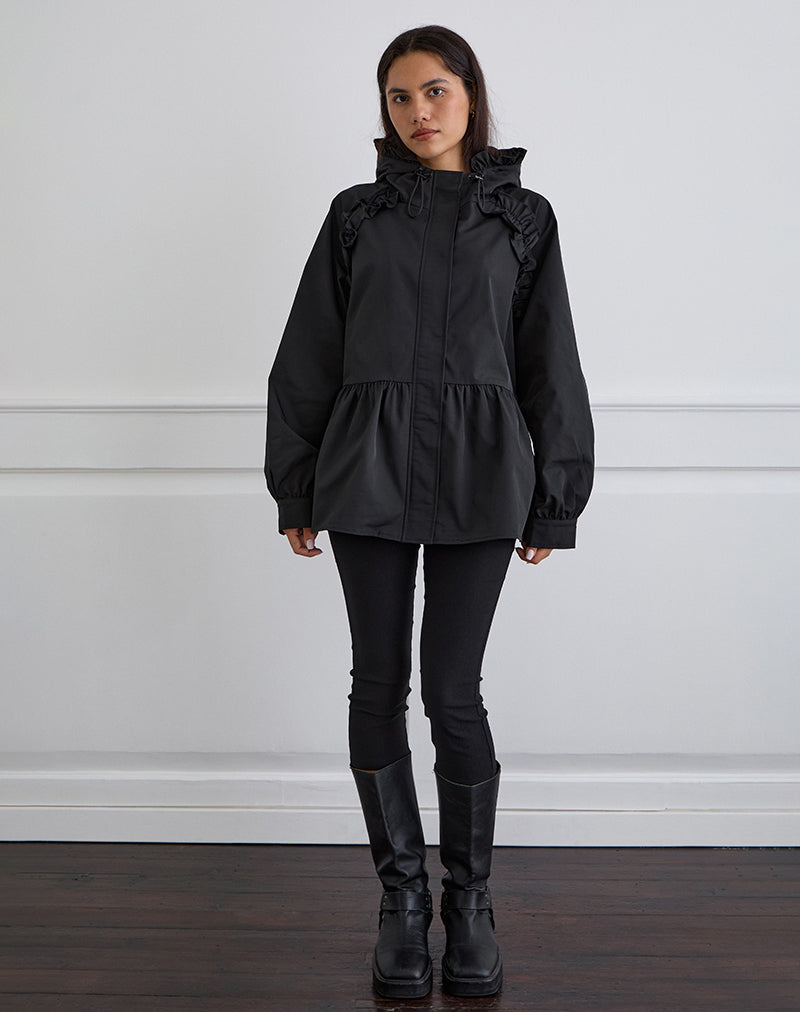 Chaqueta Malcari Peplum de nailon en negro