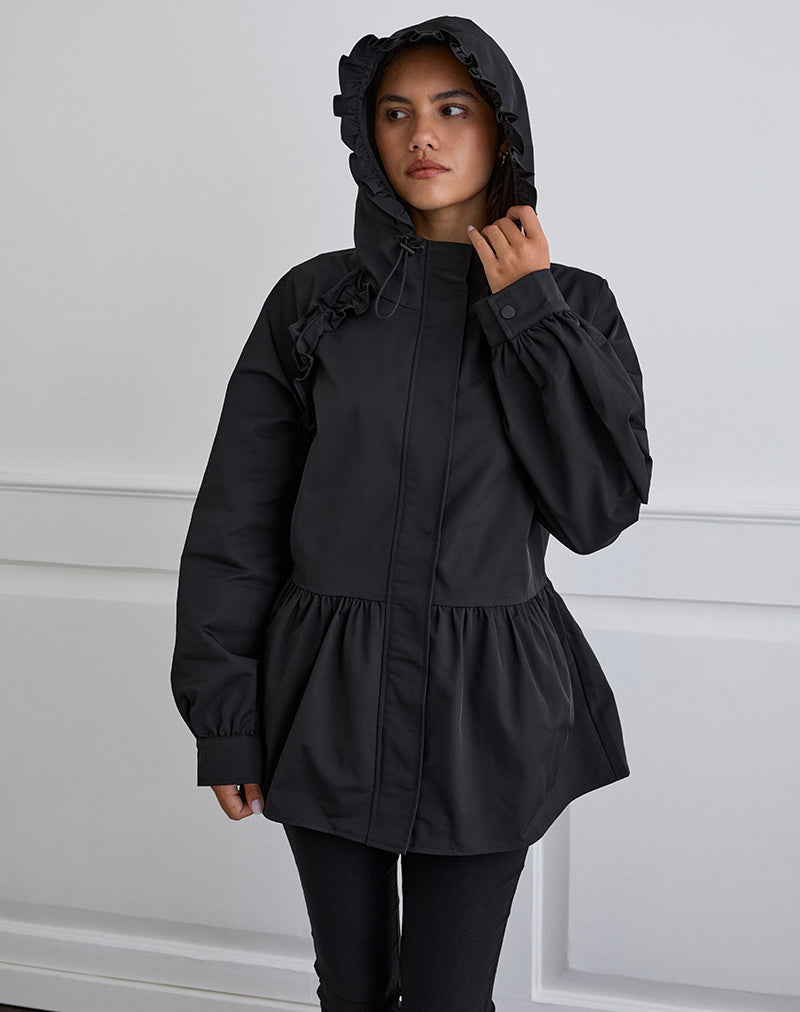 Imagen de la chaqueta Malcari Peplum de nailon en negro
