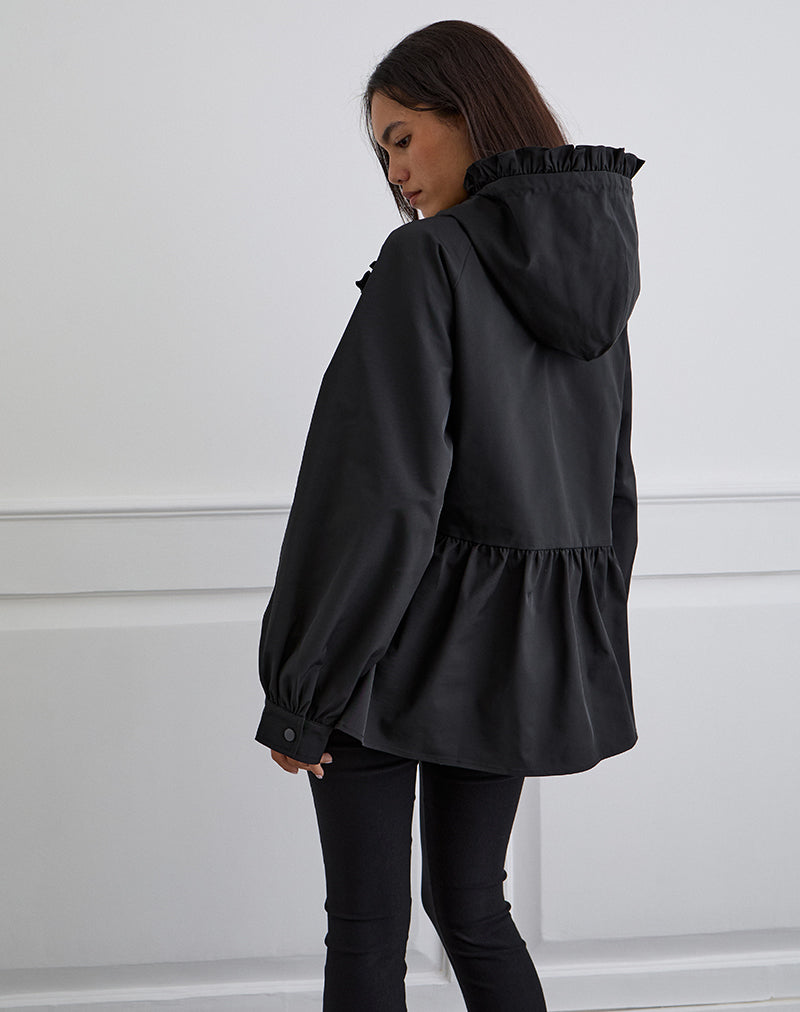 Imagen de la chaqueta Malcari Peplum de nailon en negro