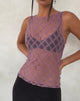 Imagen de Maloe Camiseta de tirantes con estampado de encaje en malva