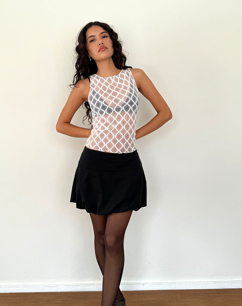Imagen de Maloe Camiseta de tirantes con estampado de encaje en blanco