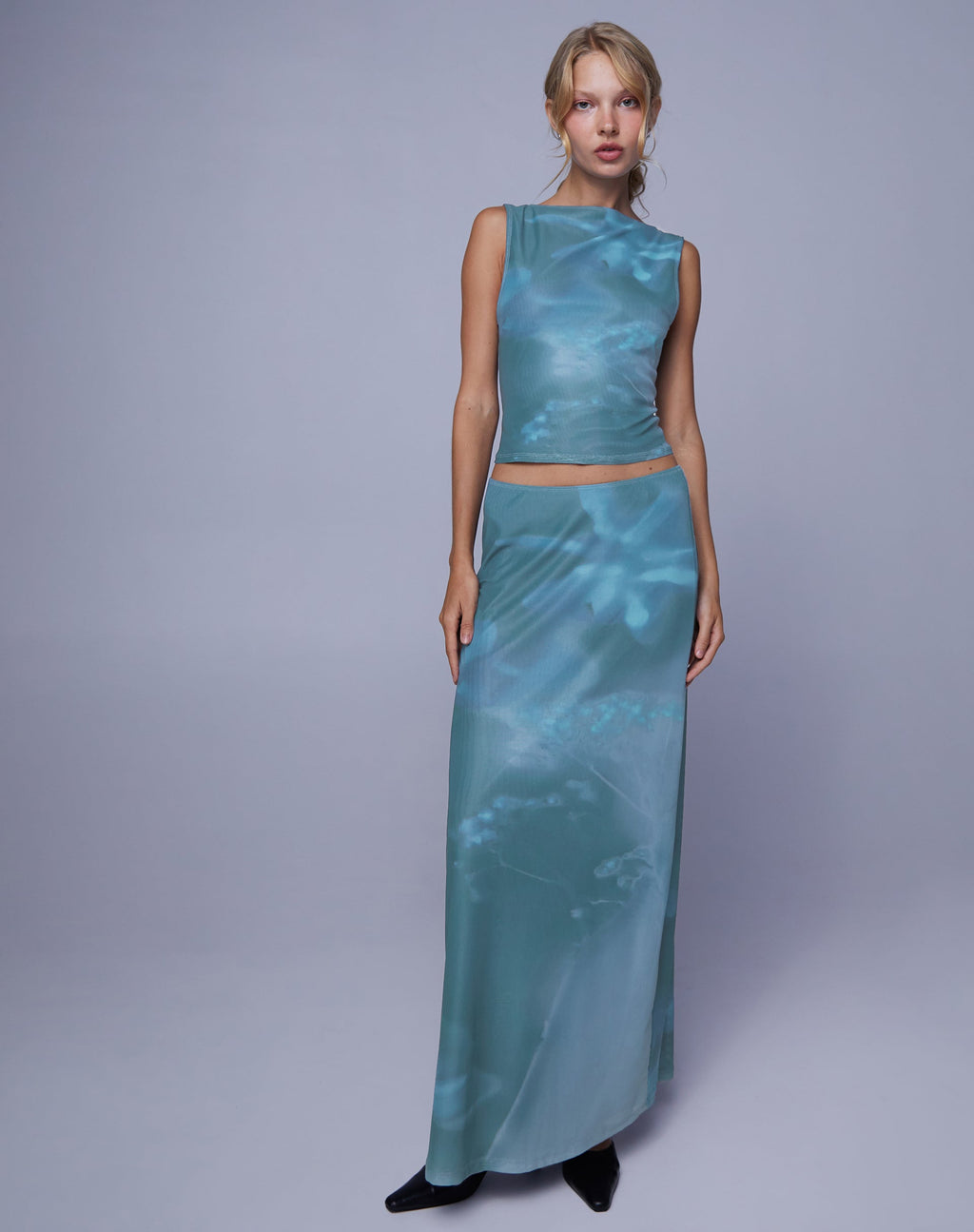 Top de malla Maloe en Floral Lumen