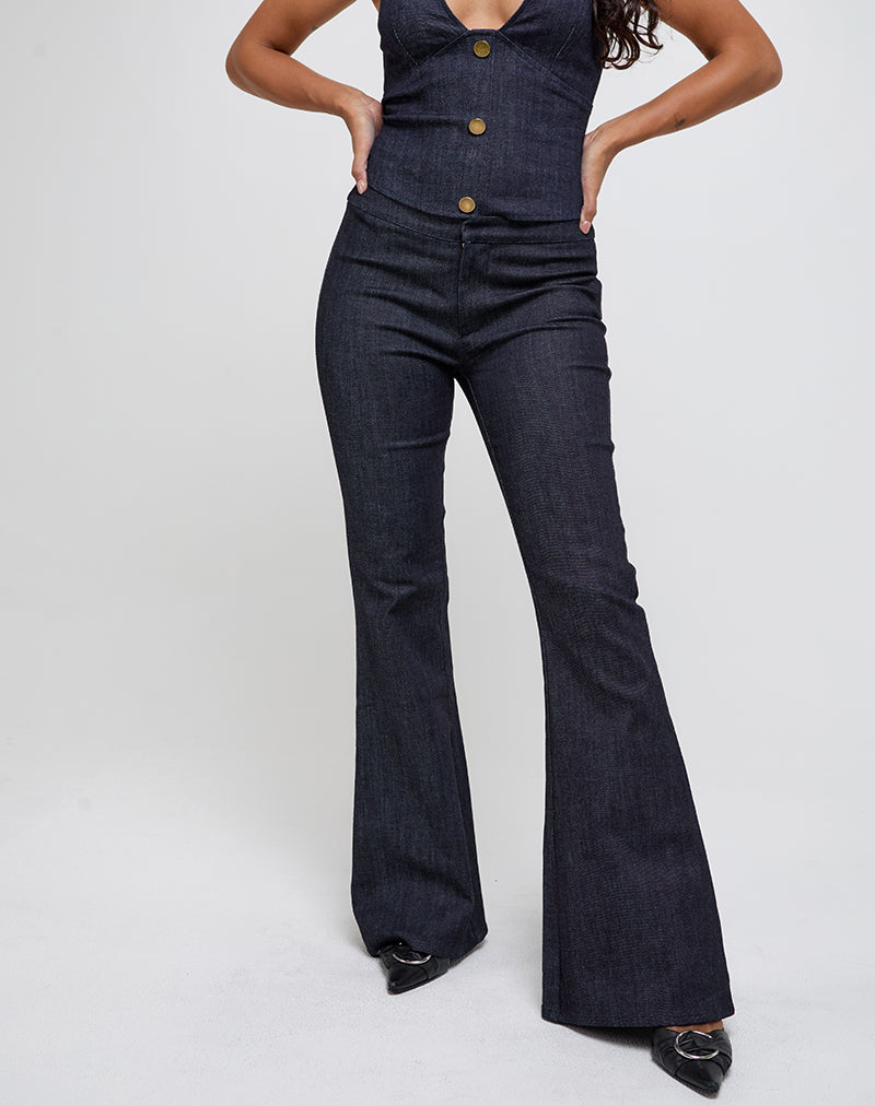 Pantalón Malvinas en denim oscuro índigo