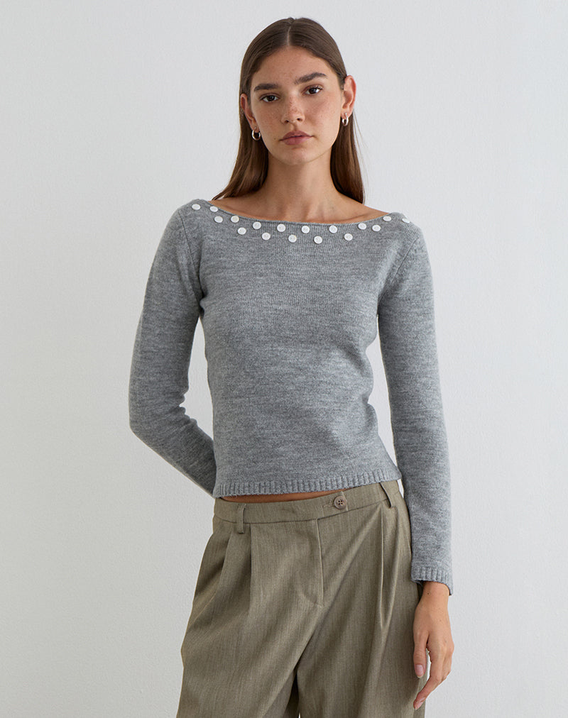 Image of Manahi Jumper in Pearl Knit Grey