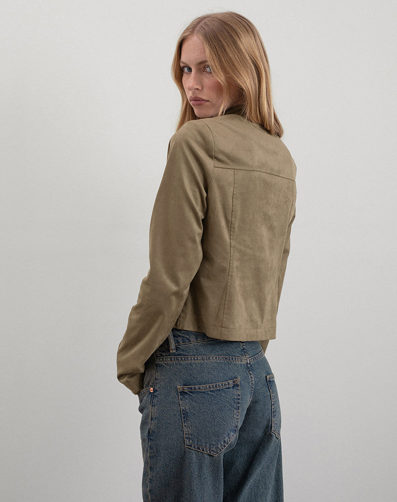 Imagen de la chaqueta Mandy de ante sintético Nogal
