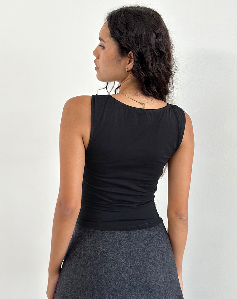 Imagen de Mantha Knot Shoulder Top Negro