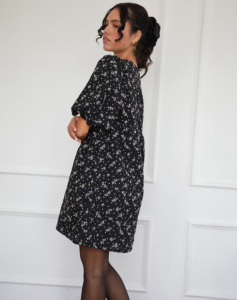 Imagen de Marate Vestido Midi en Tierra Floral Negro