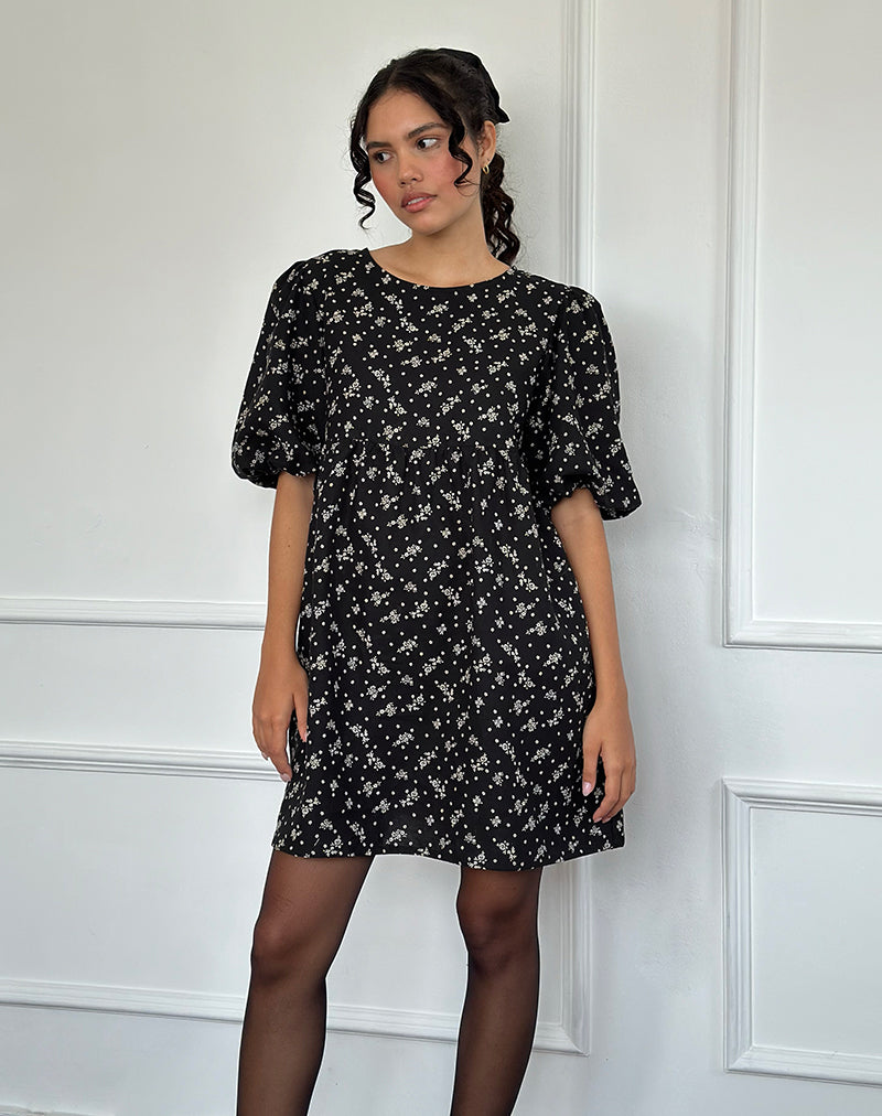 Imagen de Marate Vestido Midi en Tierra Floral Negro