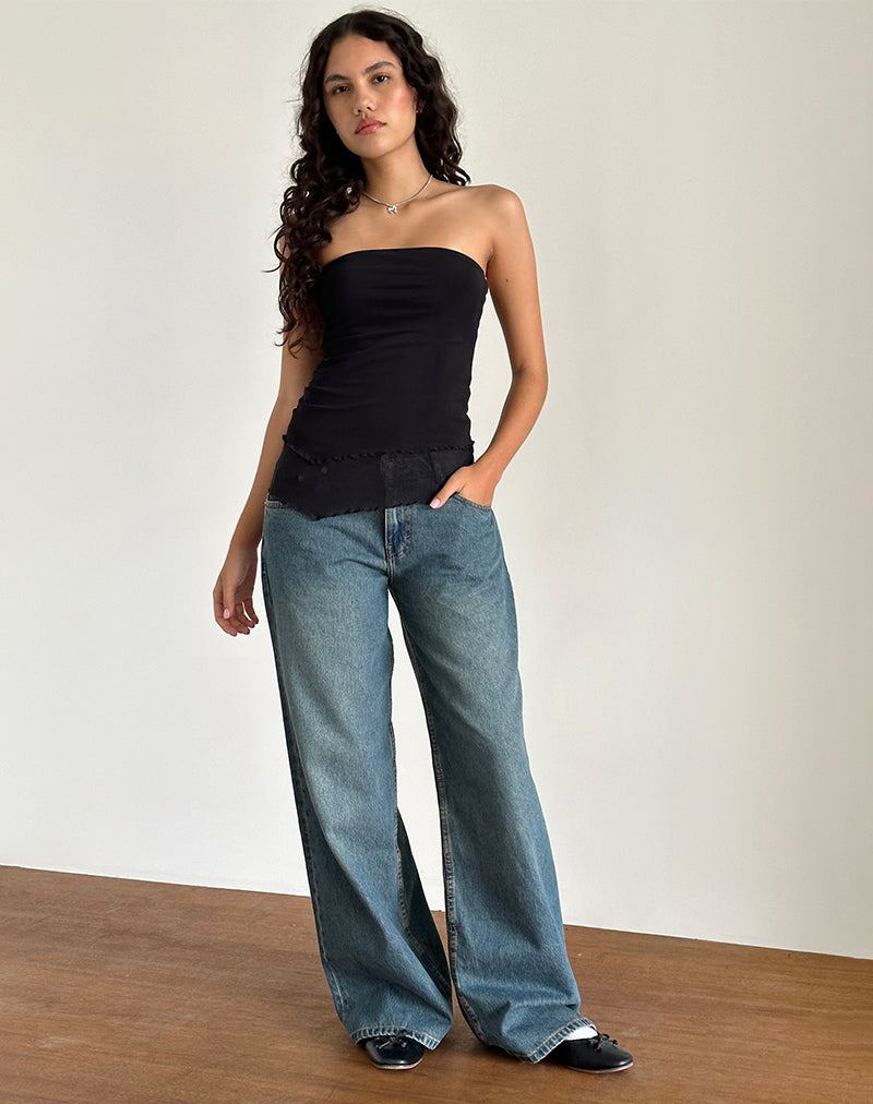 Imagen de Marissa Longline Asymmetrical Tube Top Negro