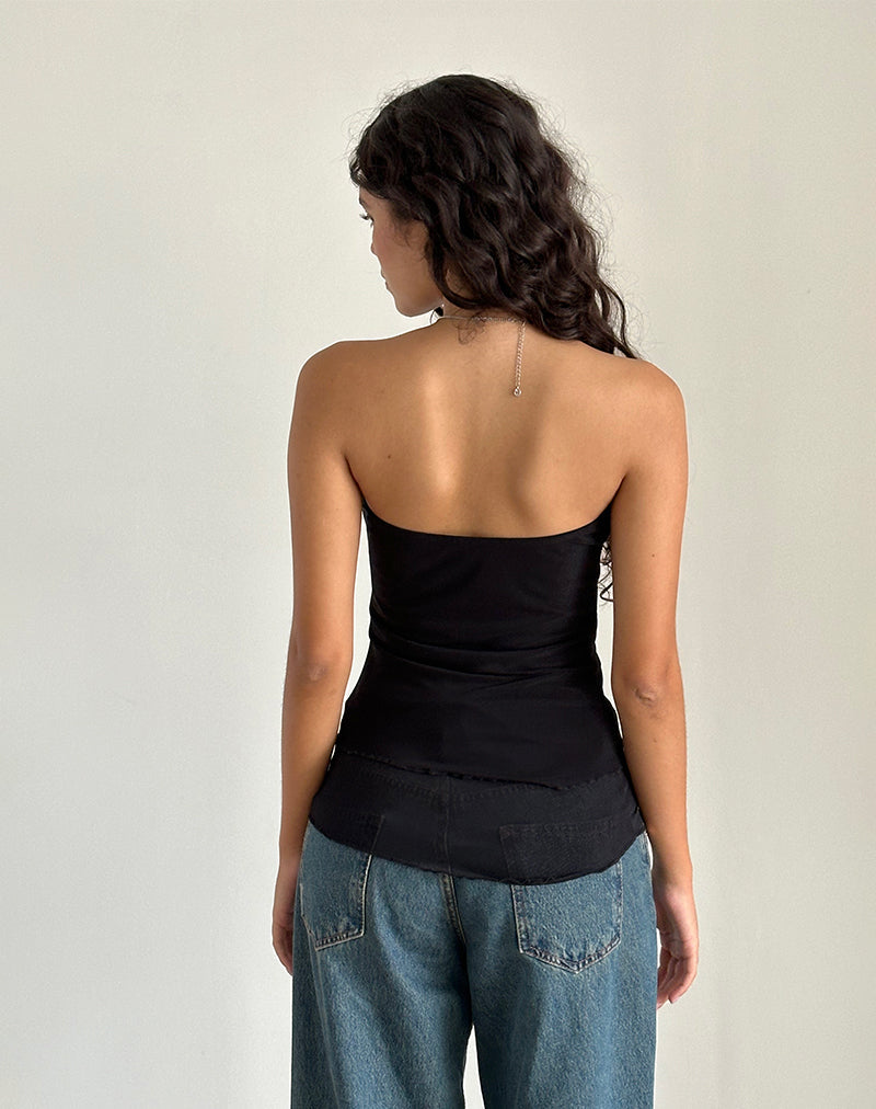 Imagen de Marissa Longline Asymmetrical Tube Top Negro