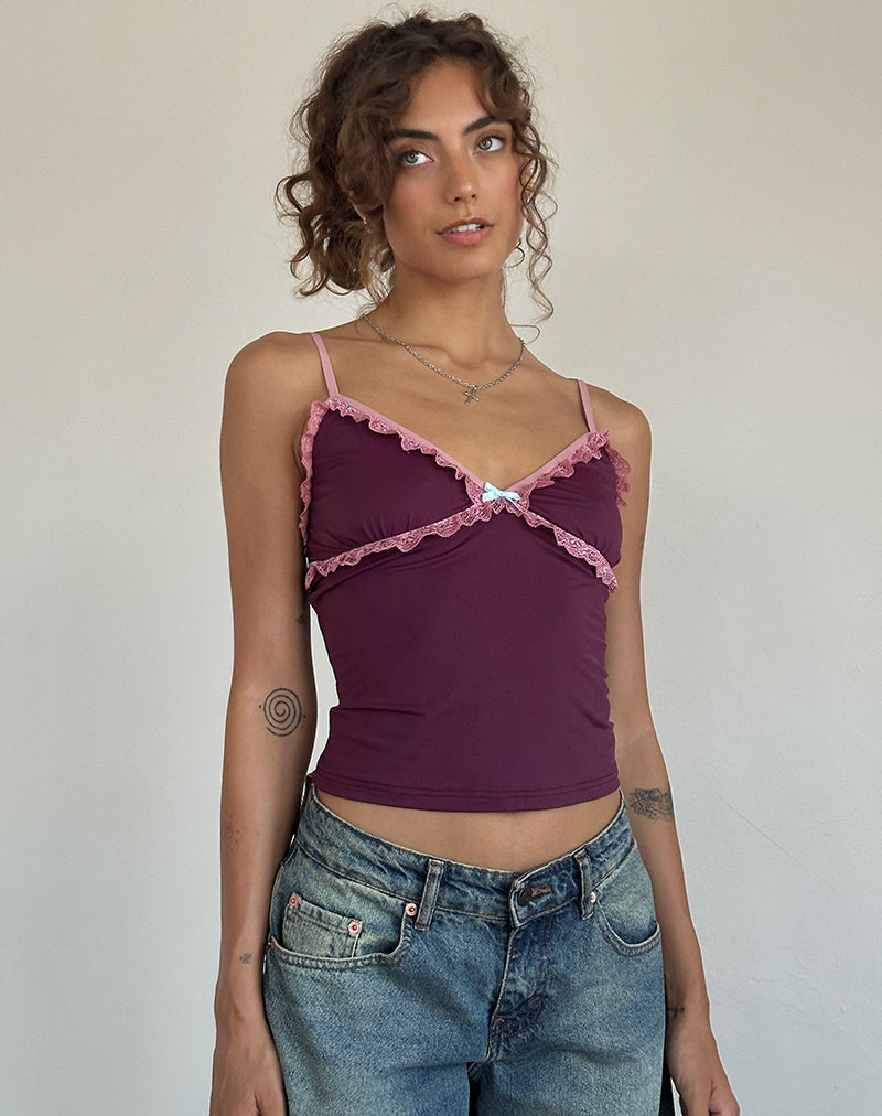 Top de tirantes Marjorie en Smooth Slinky Berry