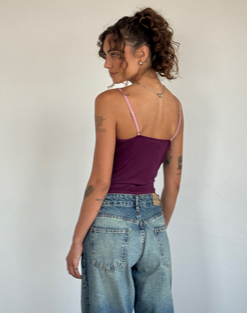 Top de tirantes Marjorie en Smooth Slinky Berry