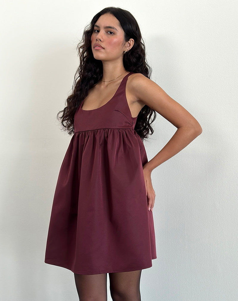 Vestido Marona en Berry oscuro